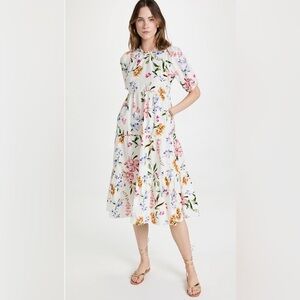 Generation Love Maria Peony White Floral Babydoll Midi Dress  XS